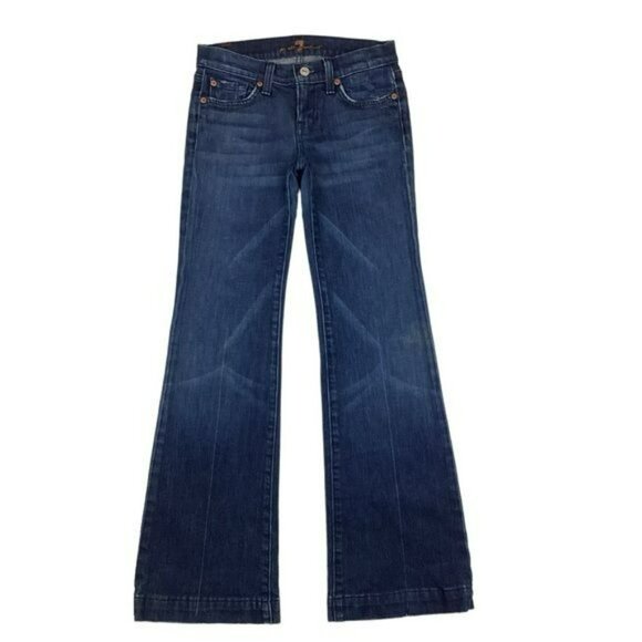 7 For All Mankind Womens Medium Wash Dojo Jeans Size 25 Flare Leg Denim - Picture 13 of 13